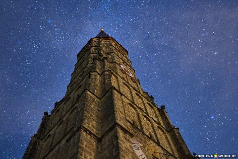 Gemeinde Zeilarn Landkreis Rottal-Inn Schildthurn Kirchenturm Nacht Sterne (Dirschl Johann) Deutschland PAN